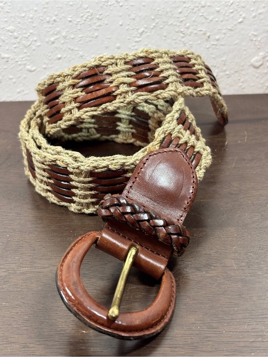Other - Woven Leather-Accent Brown and Tan Belt